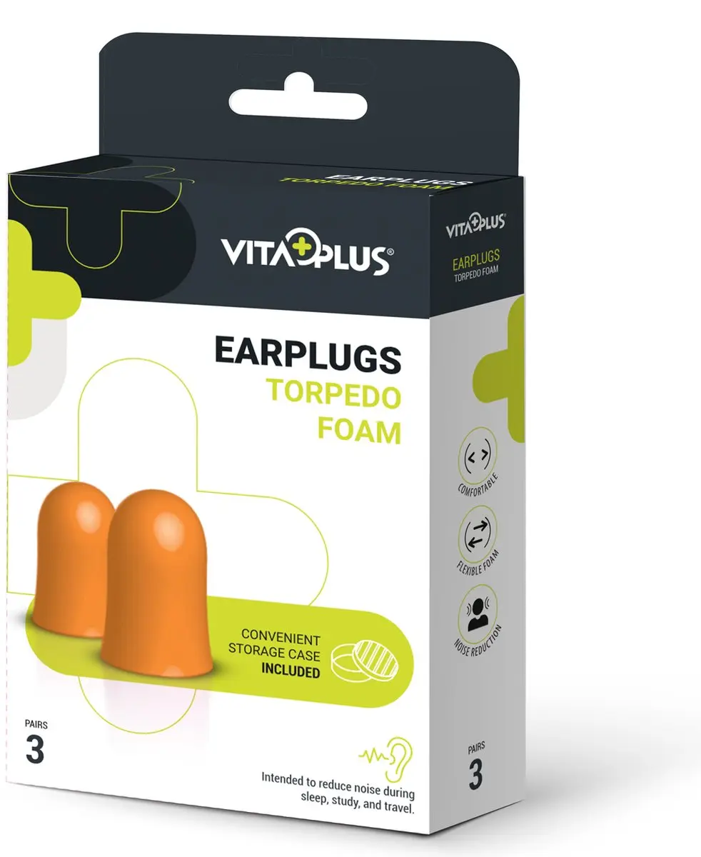 Vitaplus Torpedo Foam Oordopjes - 6 Stuks - Oranje