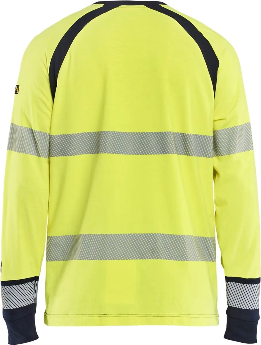 Blåkläder Longsleeve 34361737 T-shirt - 6XL - High Vis Geel/Marineblau