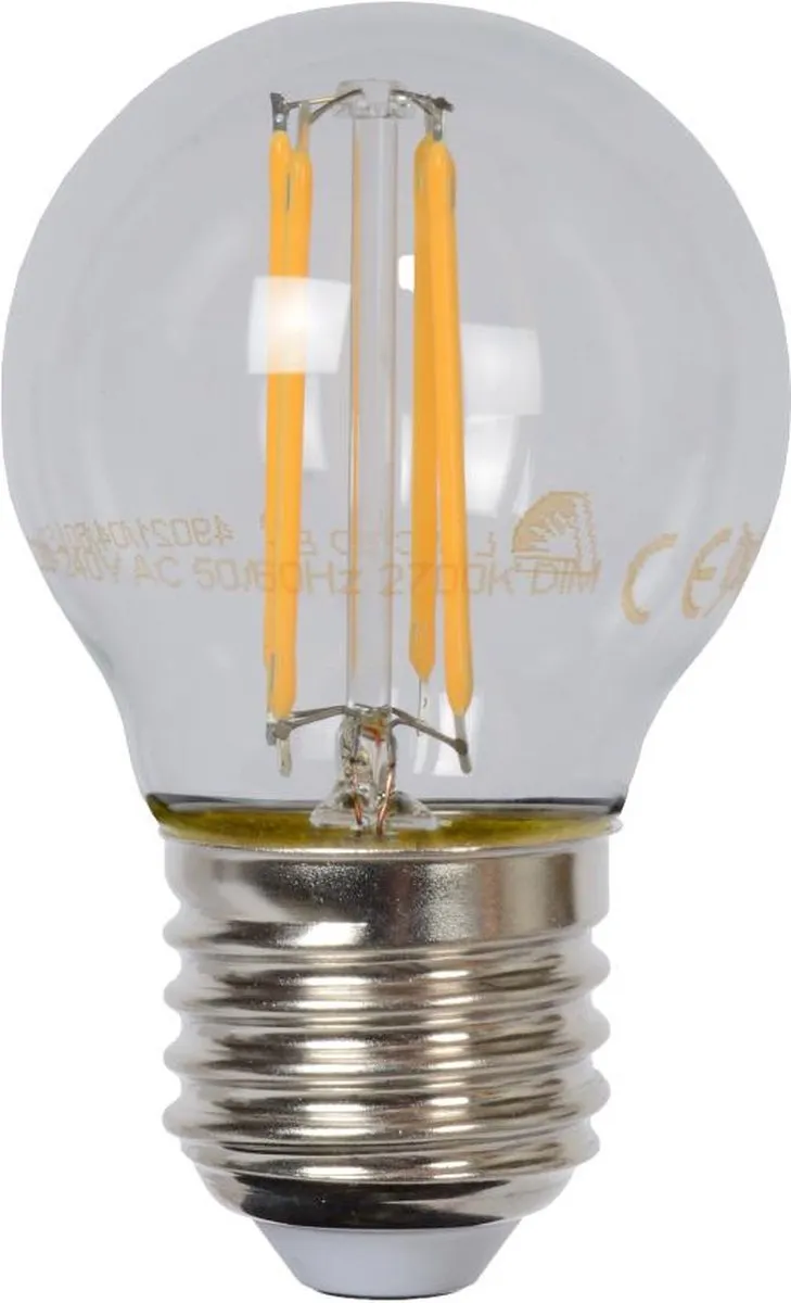 Lucide G45 LED Filamentlamp E27 4W 2700K - Transparant - afbeelding 6 van 6
