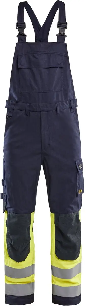 Blåkläder Bretelbroek Multinorm Klasse 1 2888-1512 - Marine/High Vis Geel