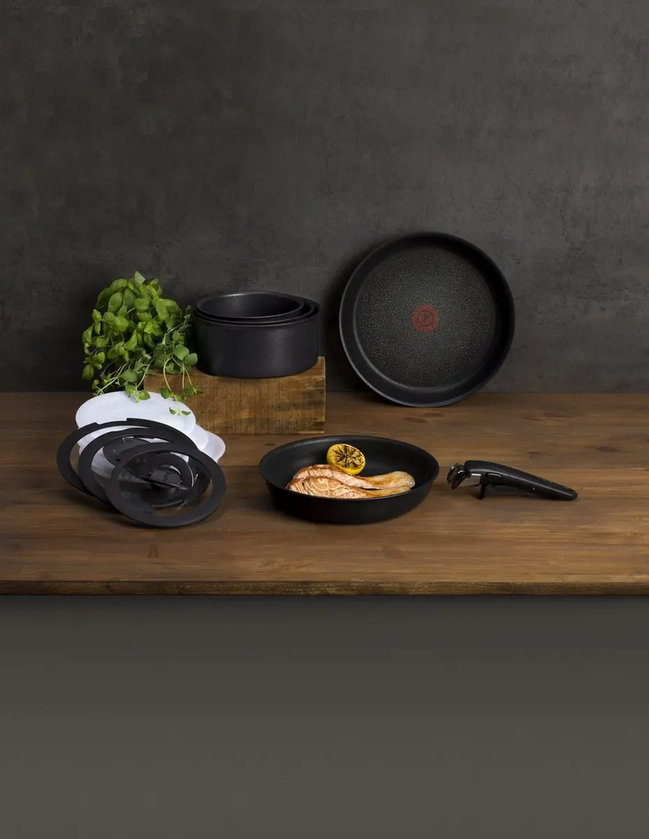 Tefal Ingenio Glazen Deksel 22cm - Zwart/Transparant - afbeelding 3 van 6