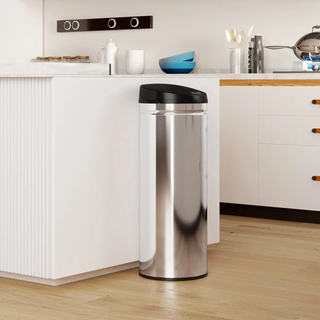 Homcom Sensor Prullenbak 50L - Zilver - afbeelding 3 van 6