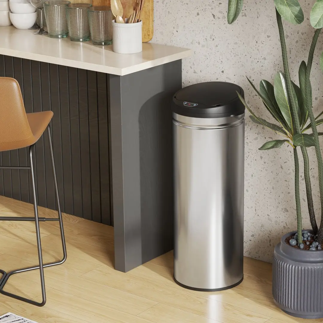 Homcom Sensor Prullenbak 50L - Zilver - afbeelding 5 van 6