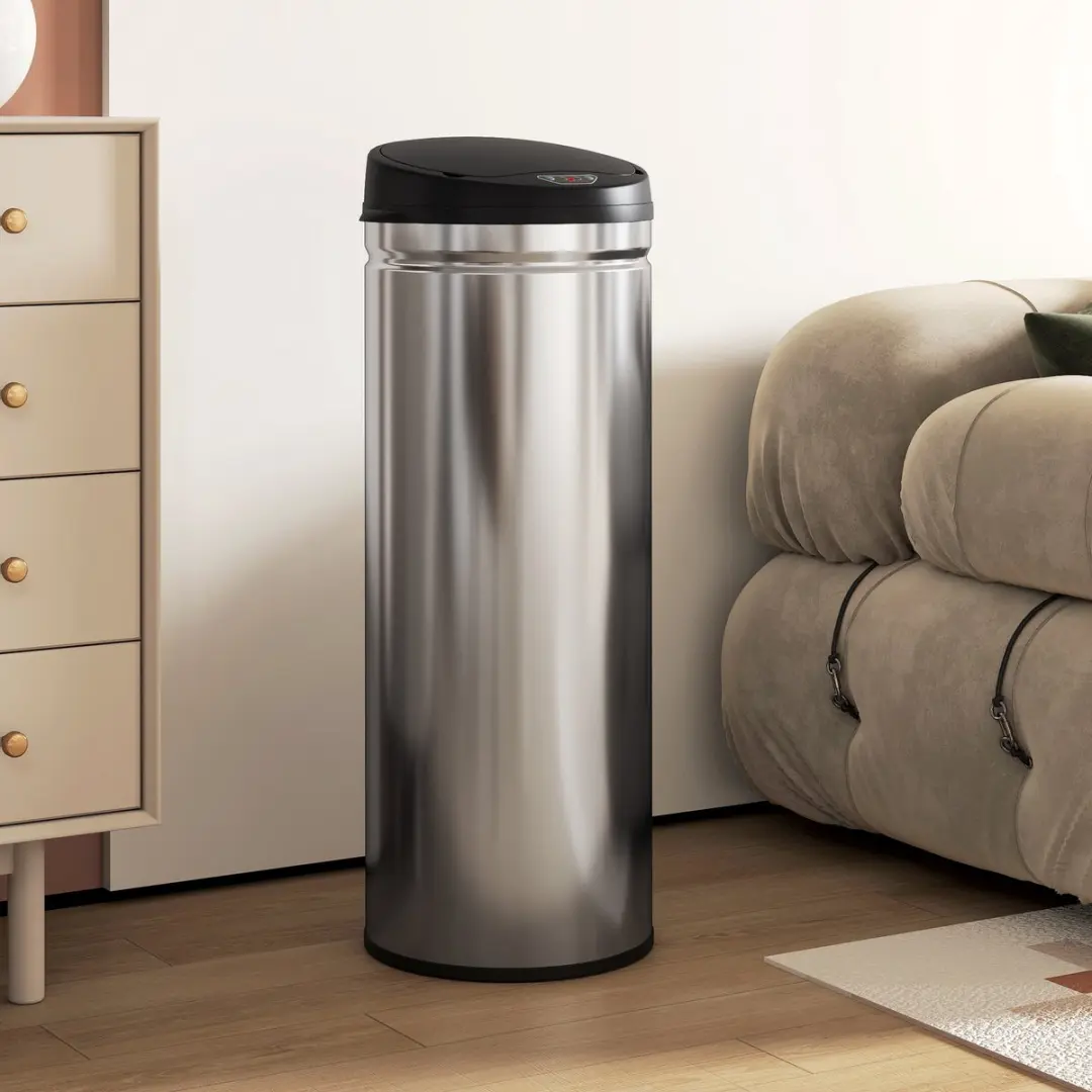 Homcom Sensor Prullenbak 50L - Zilver - afbeelding 2 van 6
