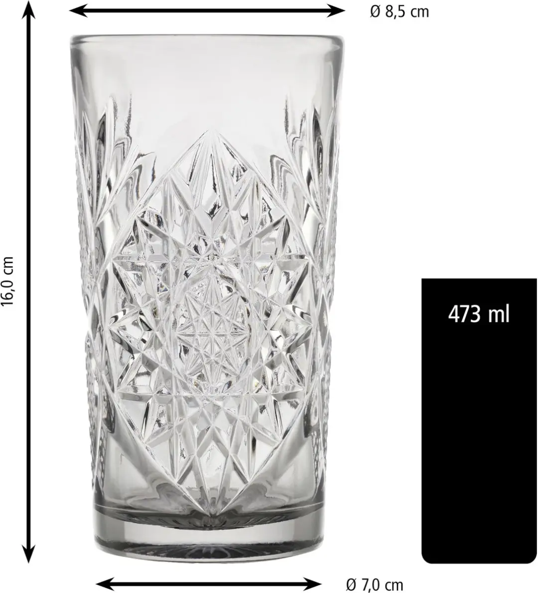 Libbey Hobstar Cooler Glazen 473ml - 12 Stuks - Grijs
