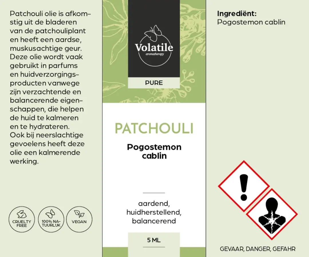 Volatile Patchouli Etherische Olie 5ml - 5 Stuks
