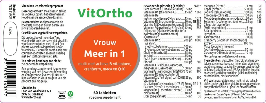 VitOrtho Meer in 1 Vrouw 60 tabletten