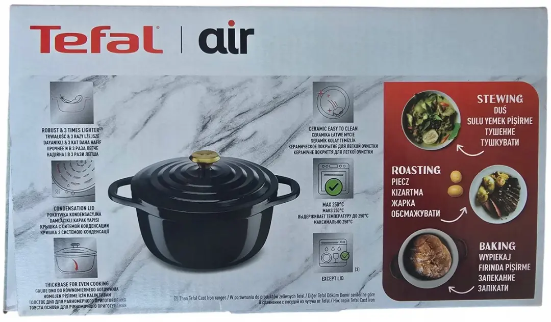 Tefal Air Keramische Pan 24cm - 4,7L - Zwart