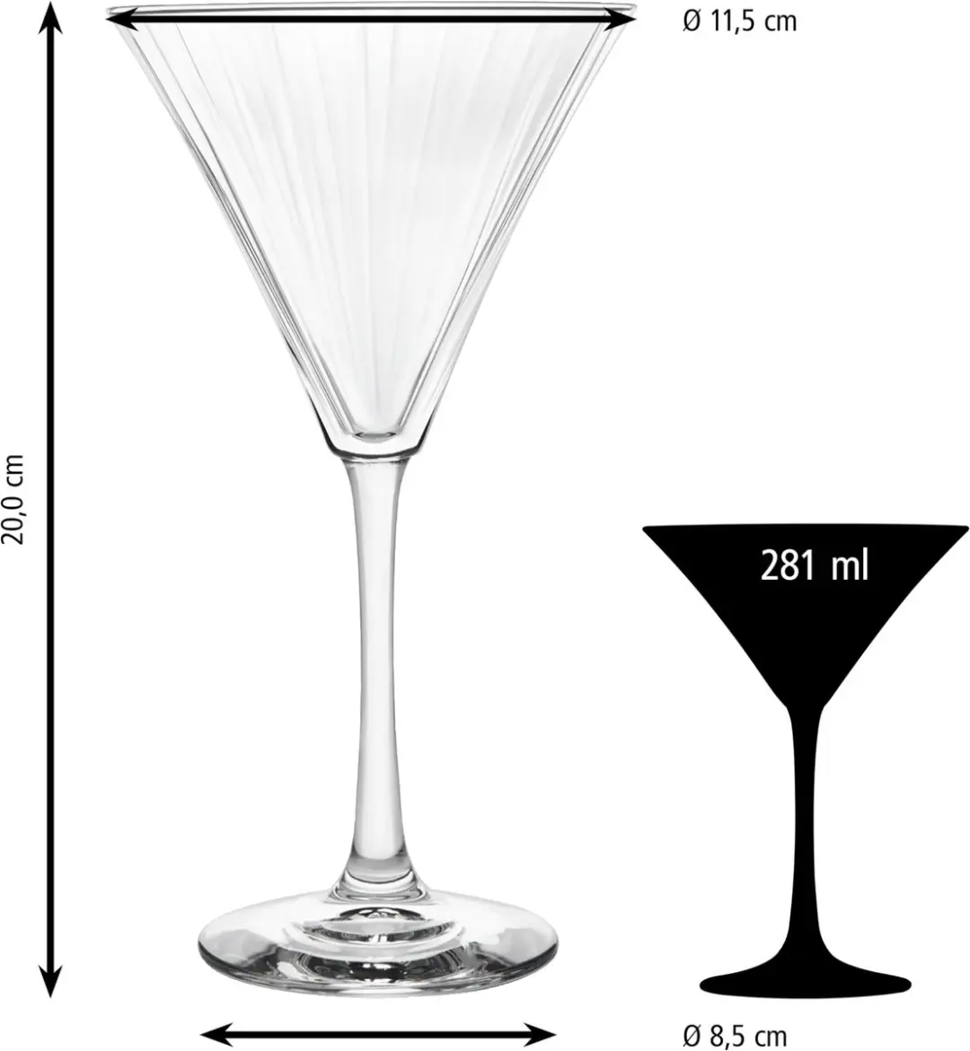 Libbey Linear Martini Glazen 281ml - 12 Stuks