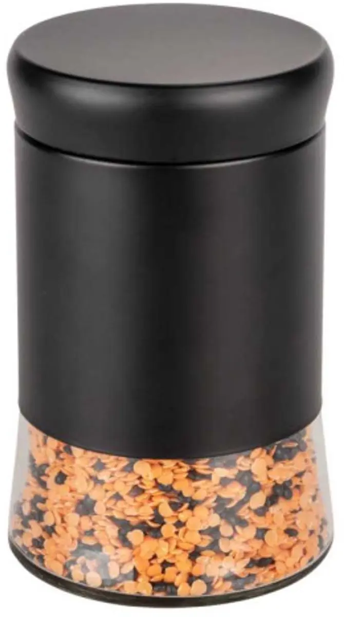 Wenko Boga Glazen Opbergpot 0.6L - Ø9x15cm Zwart - afbeelding 3 van 6