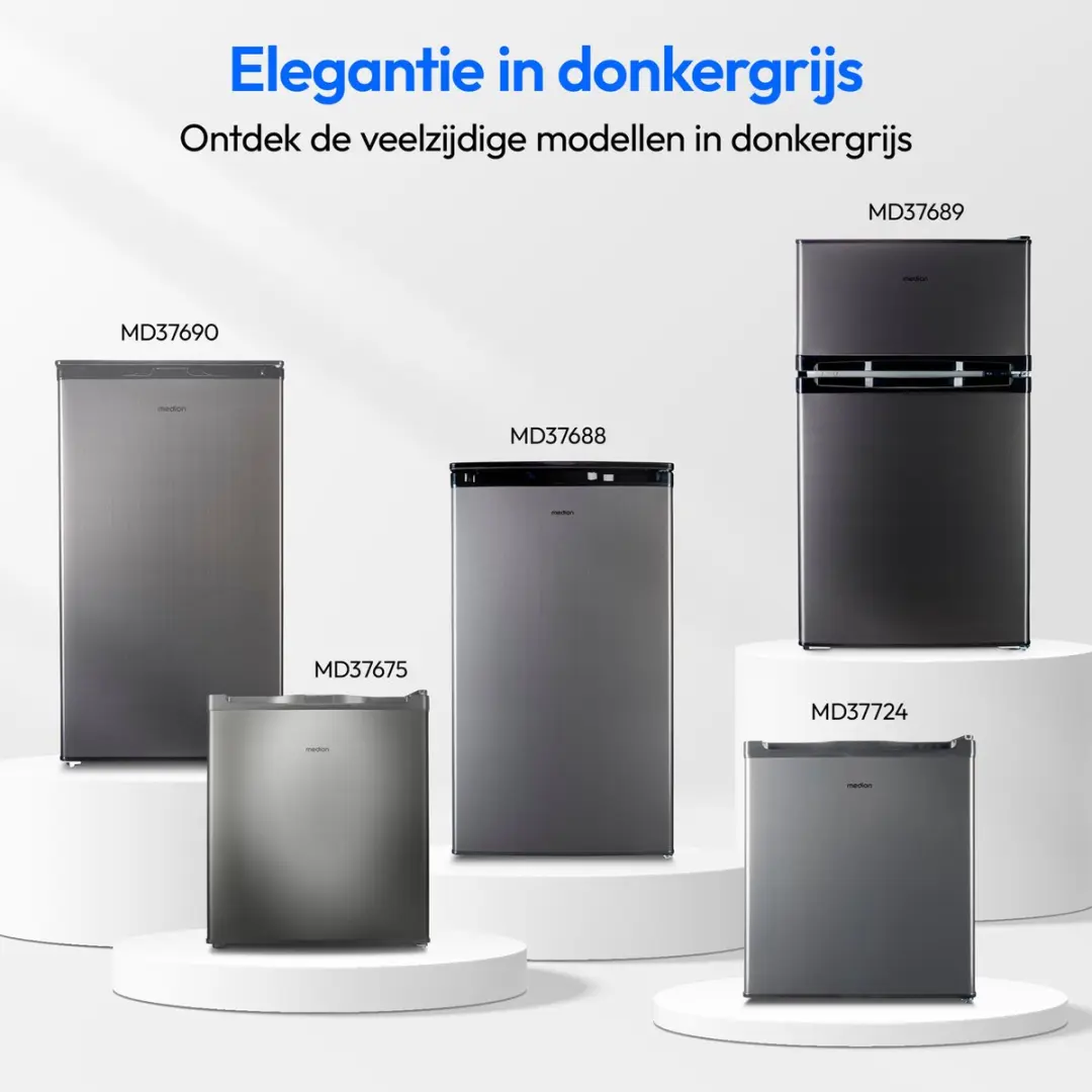 Medion Gefrierschrank MD37688 64L - 3 Lades - Grijs