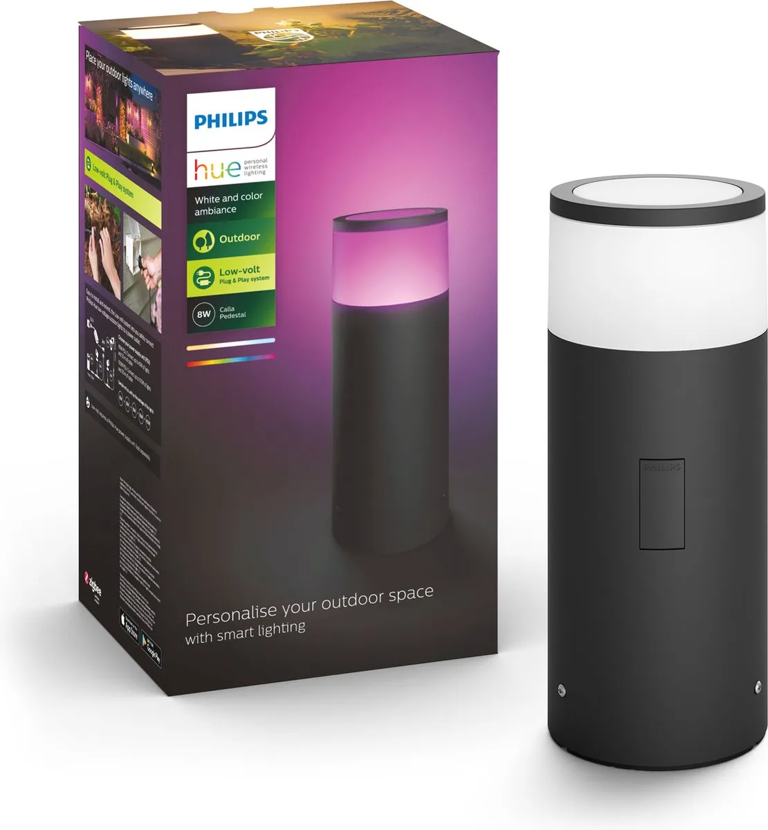 Philips Hue Calla Sokkellamp - Zwart