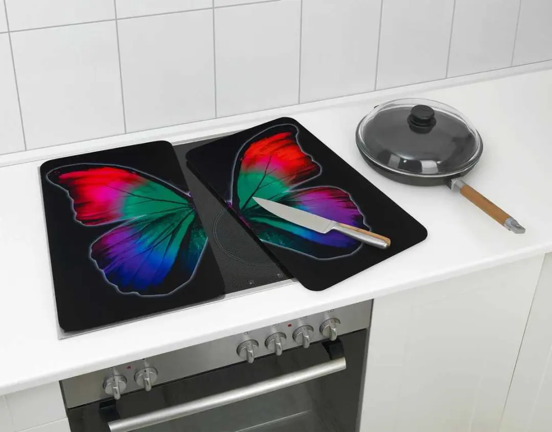 Wenko Papillon Keukensnijplank Glas - Meerkleurig - 2 Stuks - afbeelding 3 van 4