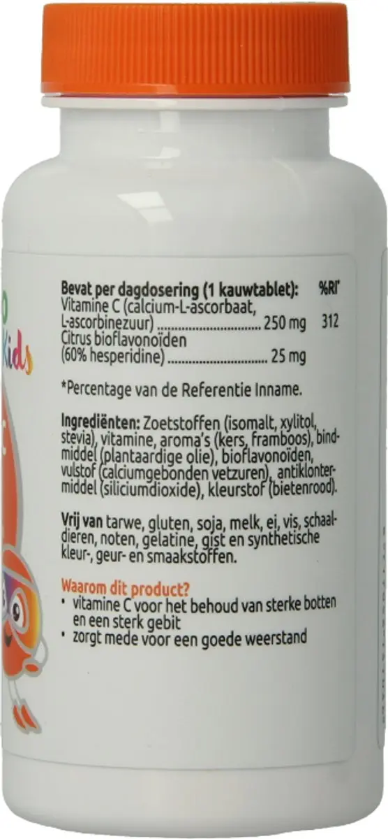 VitOrtho Vitamine C 250mg Kauwtabs Kind - 60 Stuks
