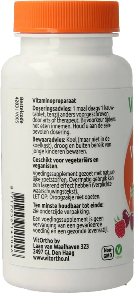 VitOrtho Vitamine C 250mg Kauwtabs Kind - 60 Stuks