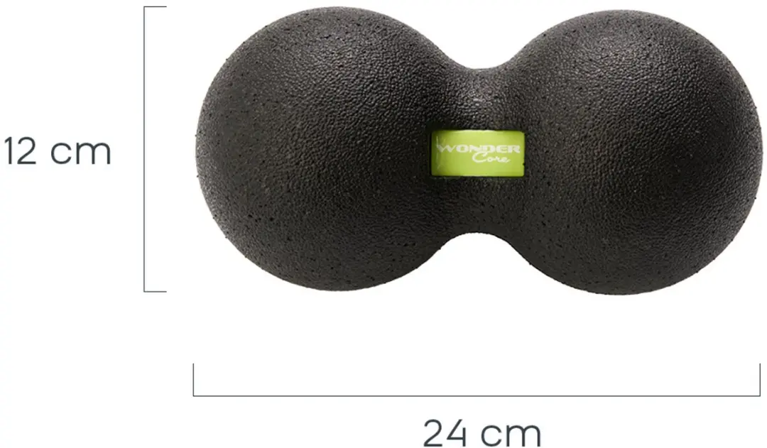 Wonder Core Peanut Massage Ball Duo - 24x12cm - Zwart