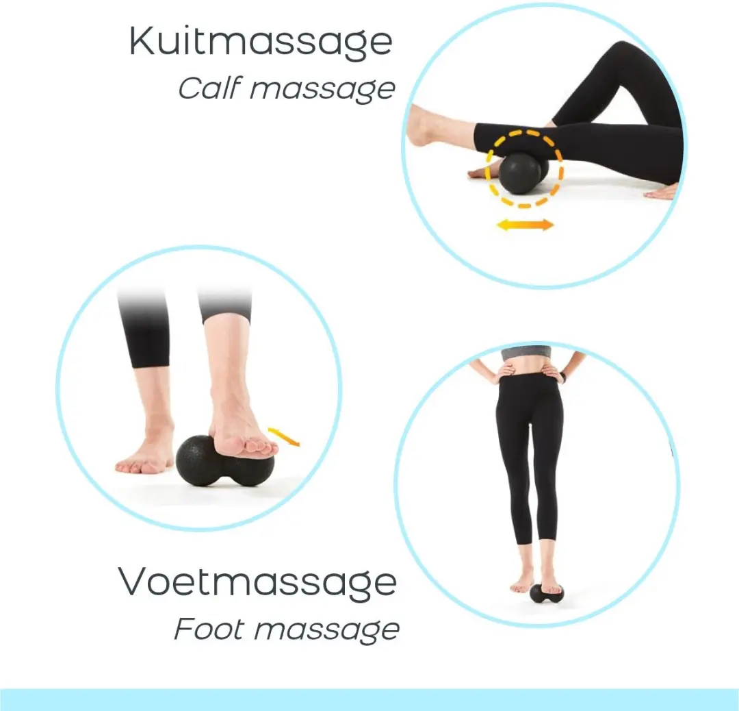 Wonder Core Peanut Massage Ball Duo - 24x12cm - Zwart