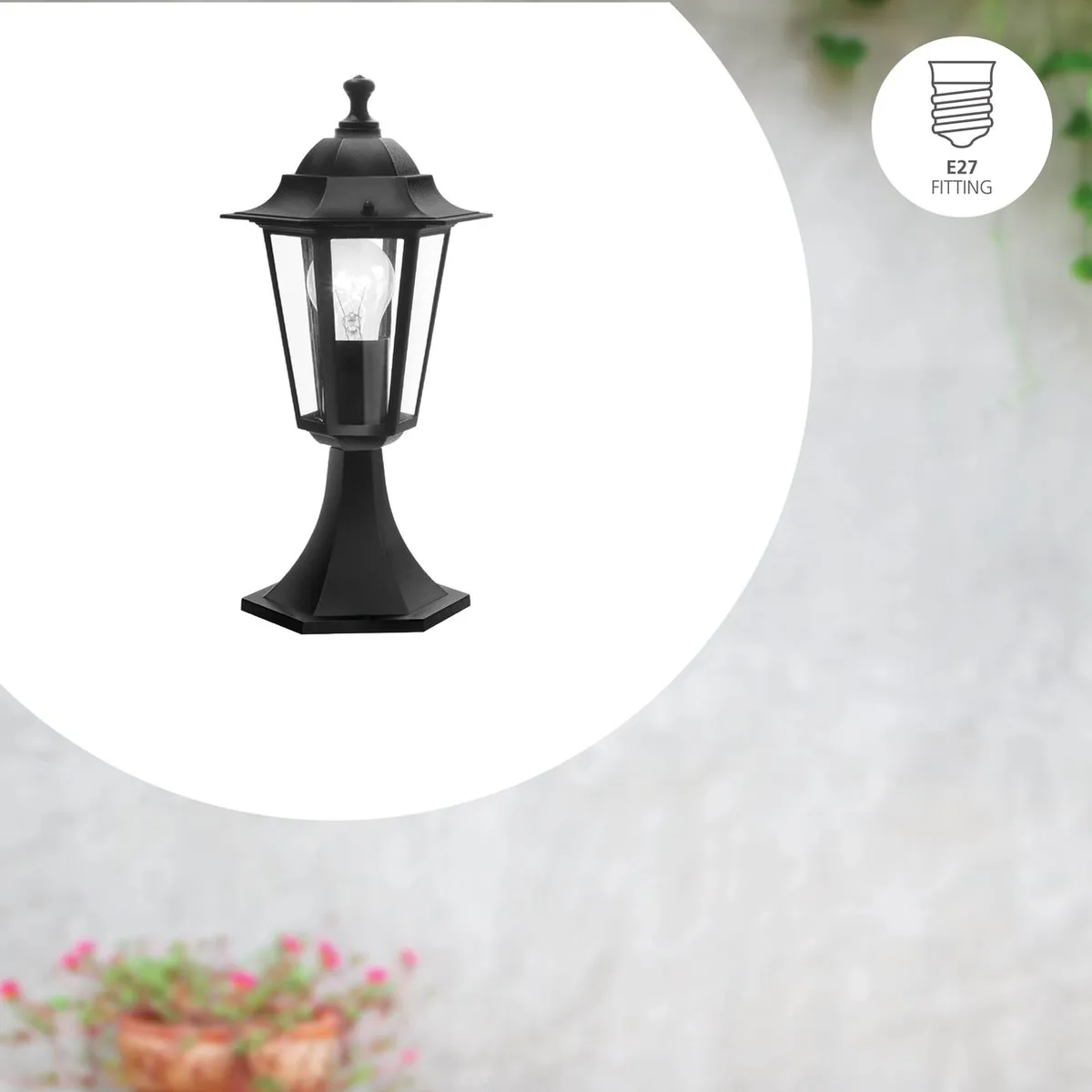 Eglo Laterna 4 Sokkellamp Buiten E27 - 38,5 cm - Zwart