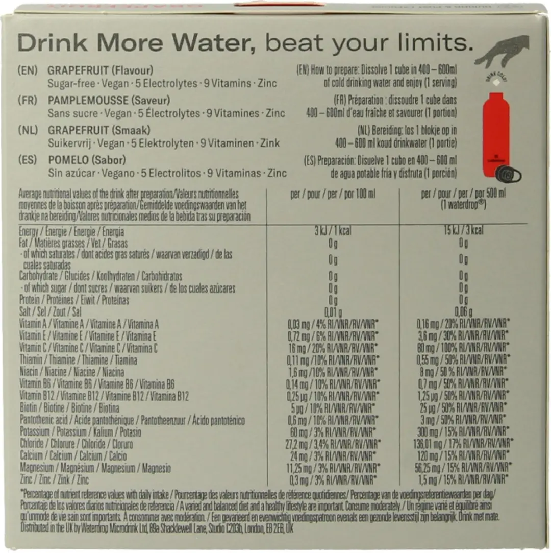 Waterdrop Microlyte Grapefruit Bruistabletten - 12 Stuks