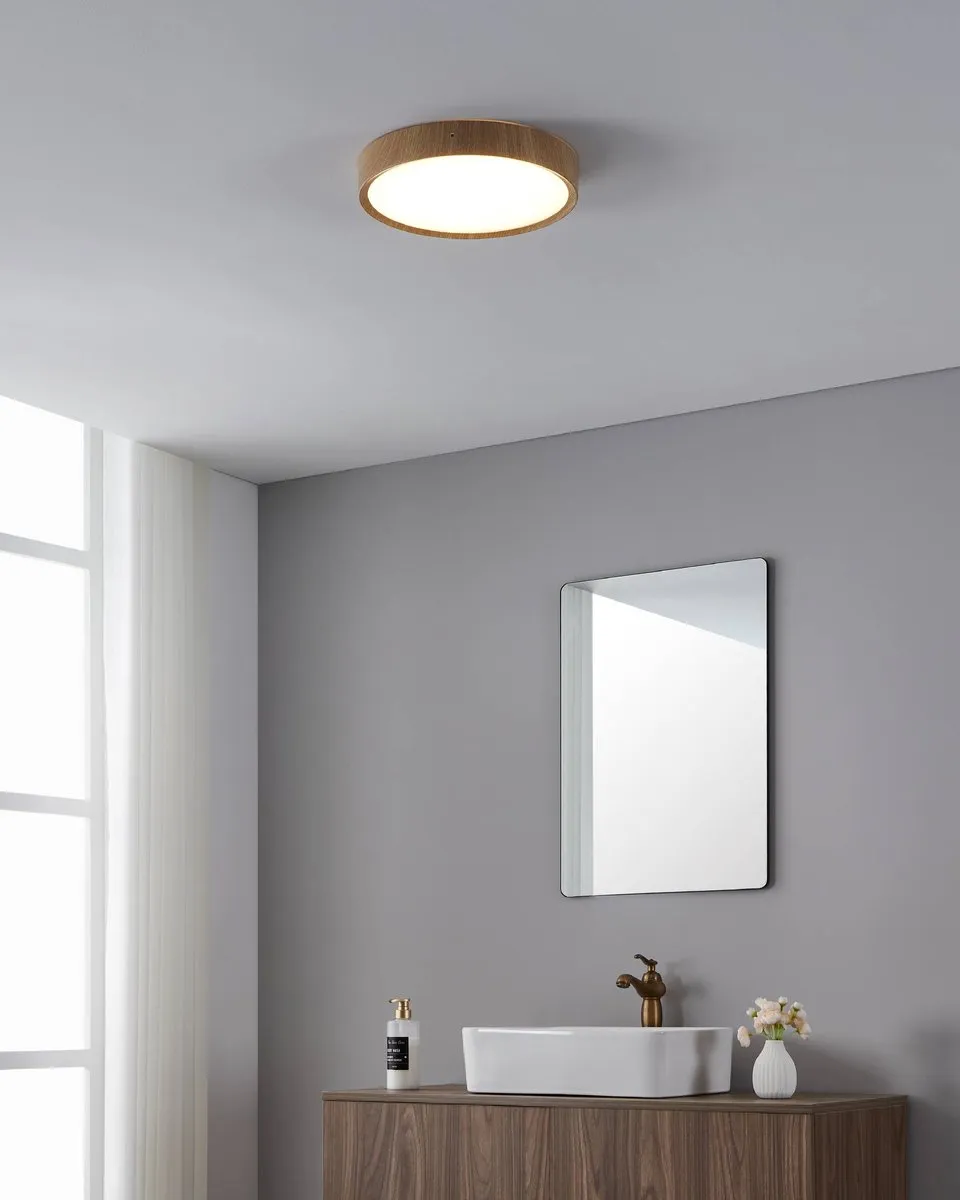 Eglo Musurita Plafondlamp LED Ø34cm - Houtlook