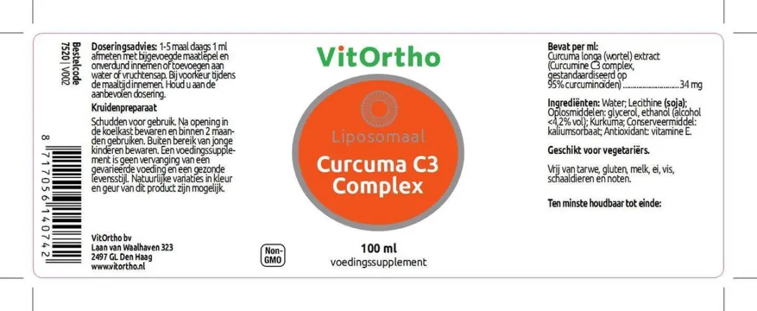 VitOrtho Curcuma C3 Complex Liposomaal 100ml