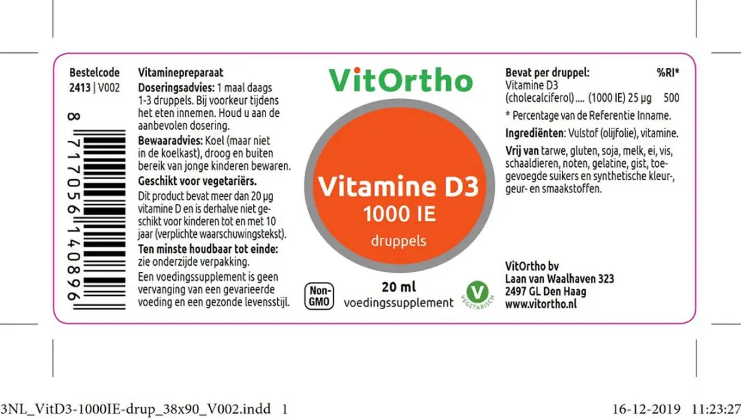 VitOrtho Vitamine D3 1000 IE 20ml