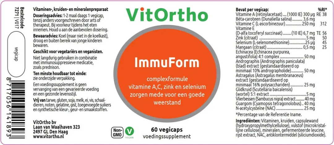 VitOrtho ImmuForm Vegicaps - 60 Stuks