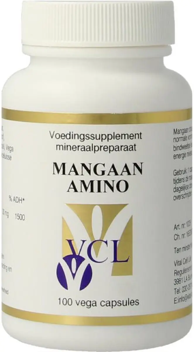Vital Cell Life Mangaan Amino 30mg - 100 Vegetarische Capsules