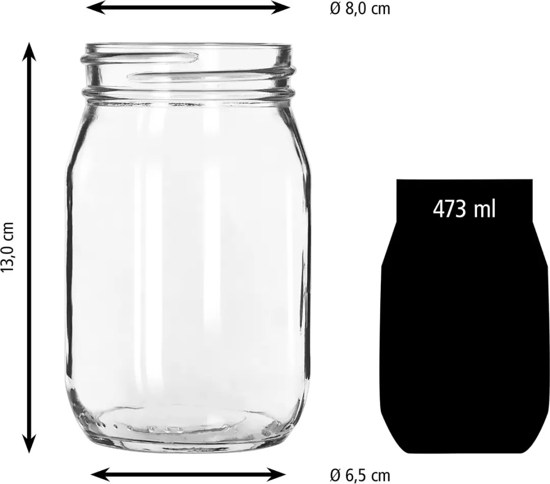 Libbey Mason Jar Drinkglazen 70810 - 12 Stuks