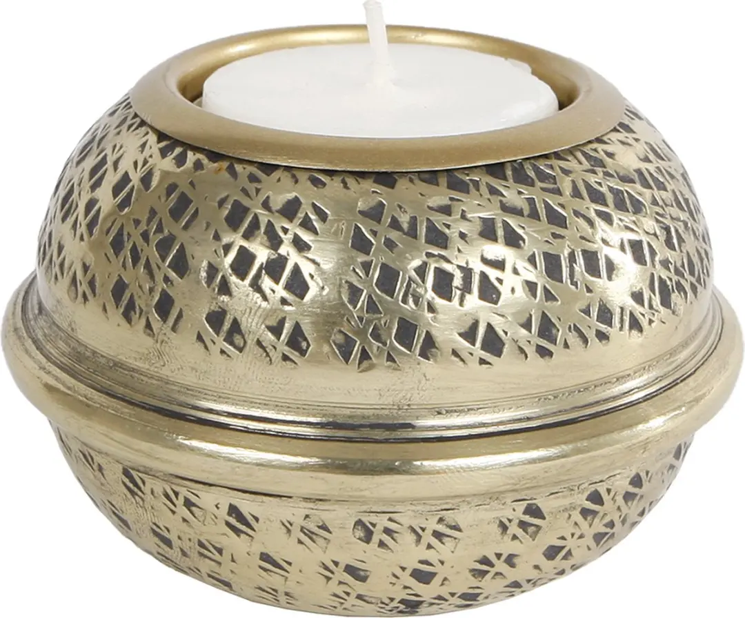Van Manen Theelicht Duo Goud 8x8x6cm