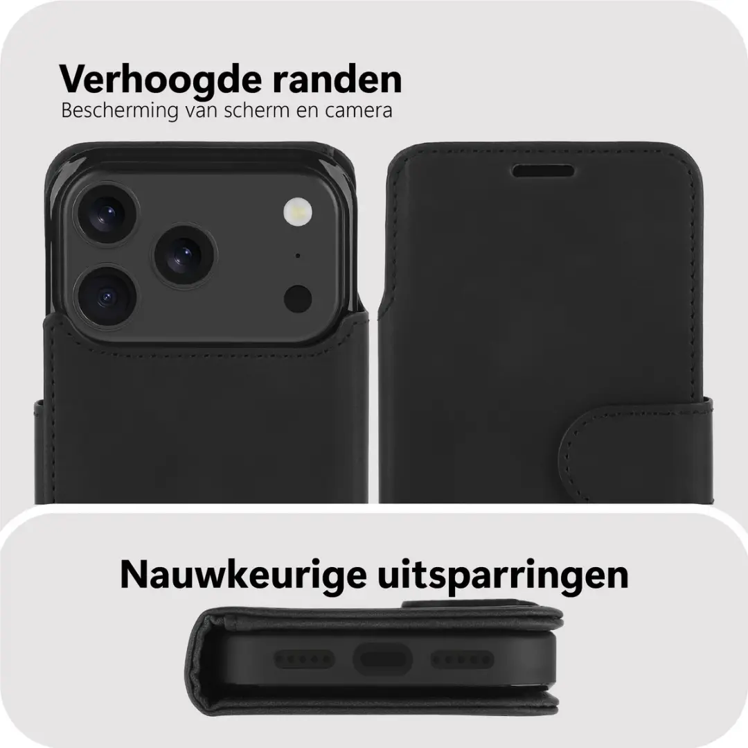 Just in Case iPhone 17 Pro MagSafe Hoesje - 2-in-1 Bookcase - Zwart