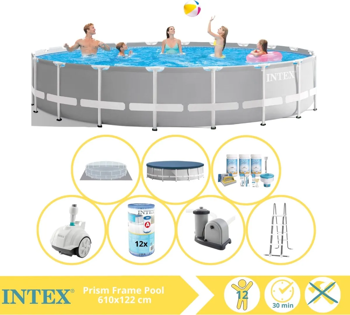 Intex Prism Frame 26756GN Opzetzwembad 610x122cm