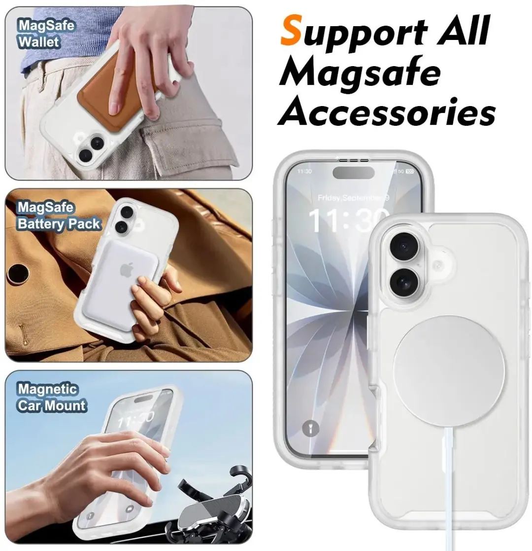 Selected iPhone 17 Hoesje met Screenprotector - MagSafe - Matte Transparant