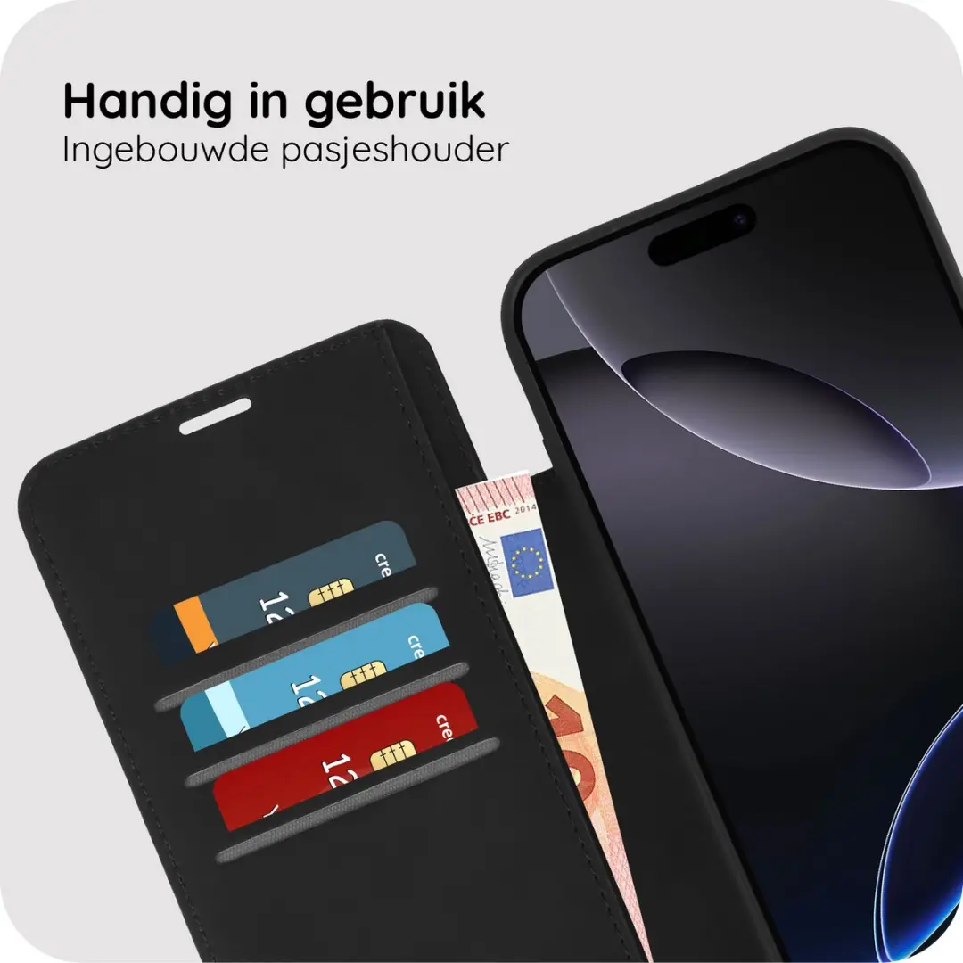 Just in Case iPhone 17 Pro Bookcase Hoesje MAP2937PW1 - Zwart