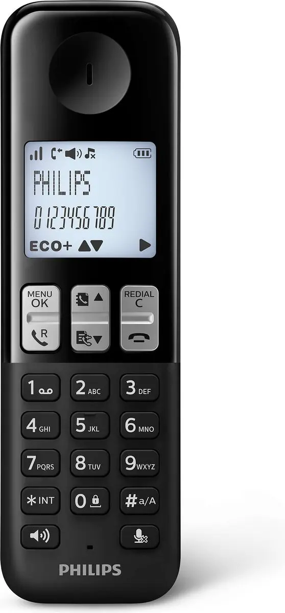 Philips D2551B/01 Draadloze DECT Telefoon - 1 Handset - Zwart