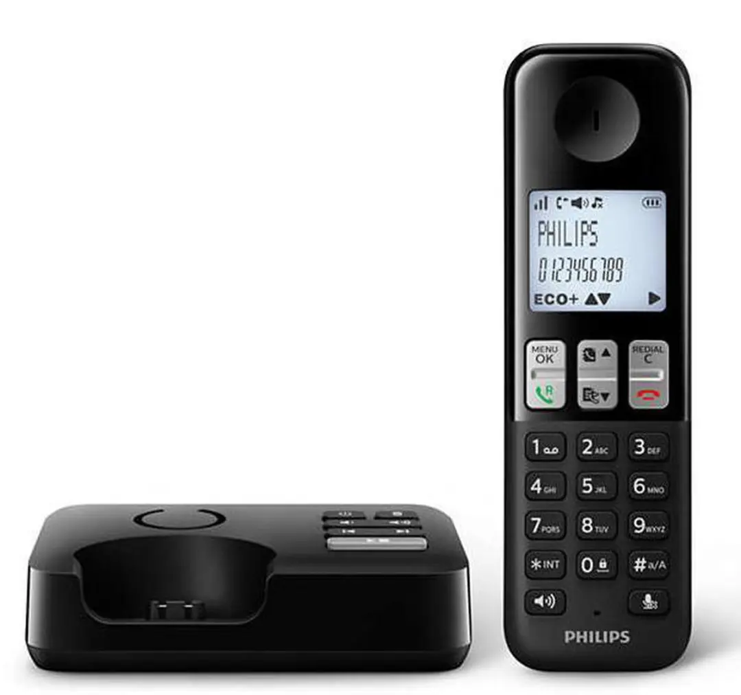 Philips D2551B/01 Draadloze DECT Telefoon - 1 Handset - Zwart