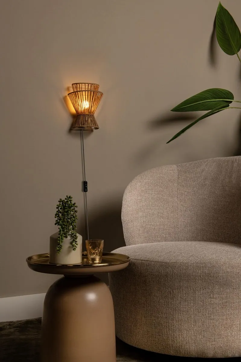 Lucide Tasman Wandlamp E14 - Naturel