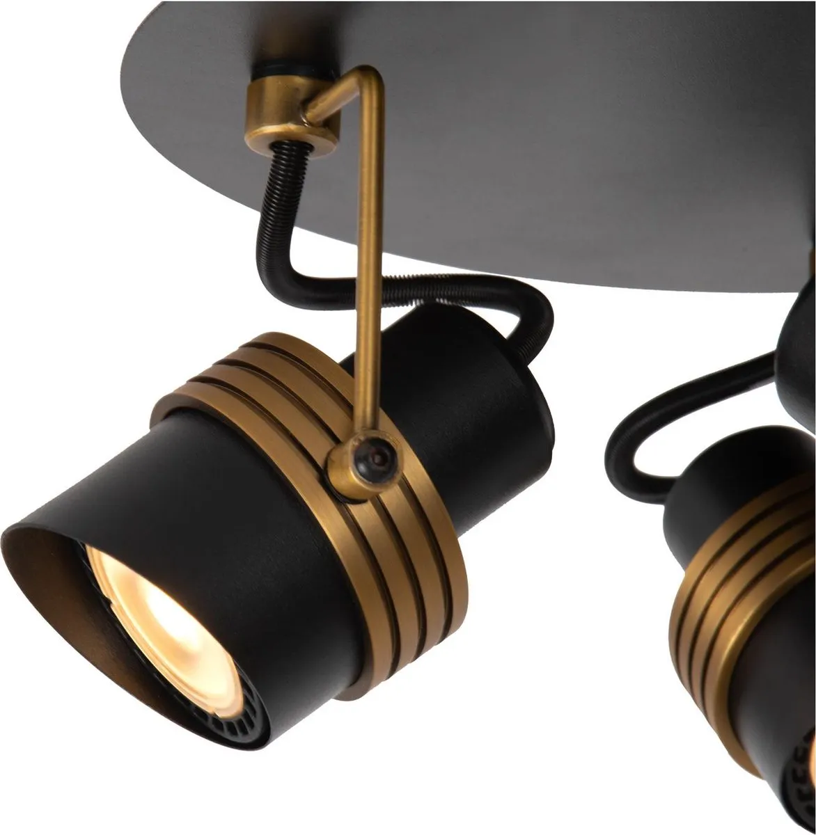 Lucide TUNDRAN Plafondspot Ø21cm 3xGU10 - Zwart