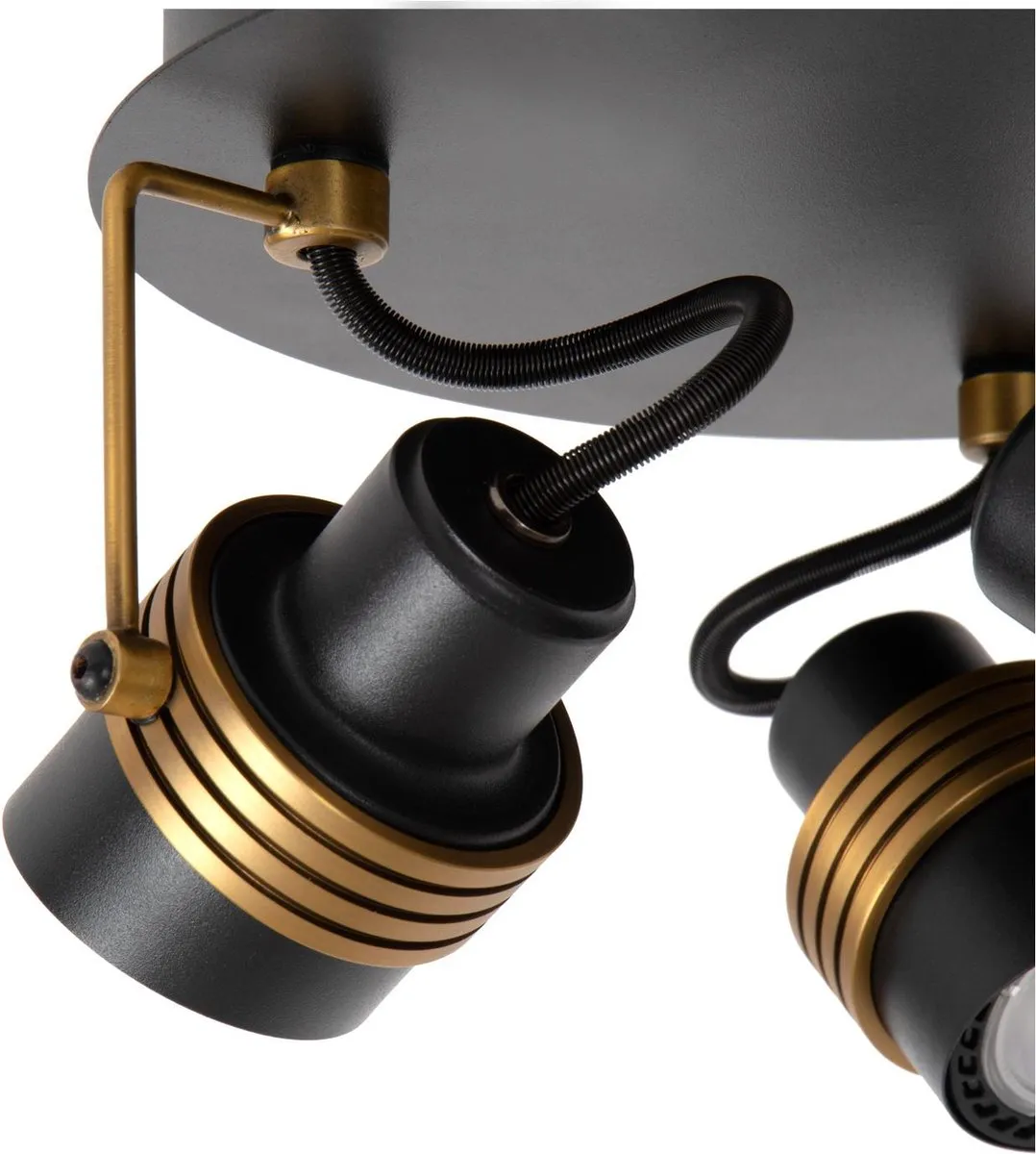 Lucide TUNDRAN Plafondspot Ø21cm 3xGU10 - Zwart