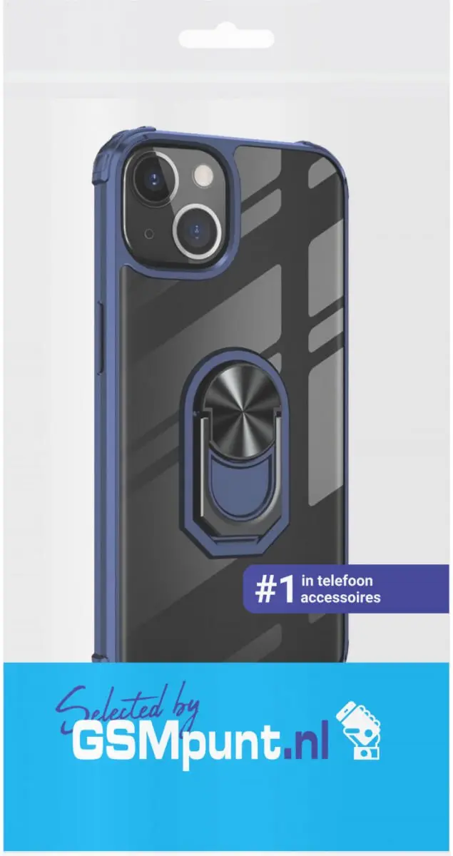 Selected Hoesje iPhone 13 Hybride Kickstand Transparant/Blauw