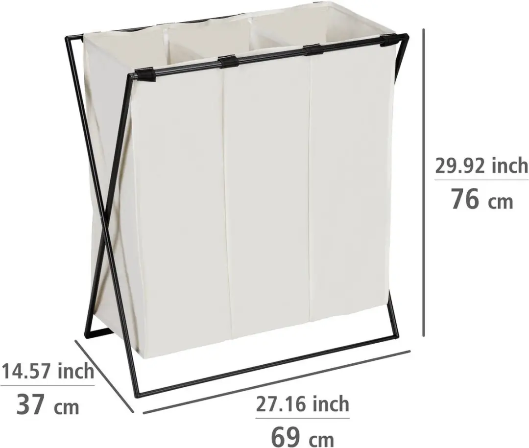 Wenko Trio Wasmand 145L - 3 Vakken - afbeelding 2 van 6