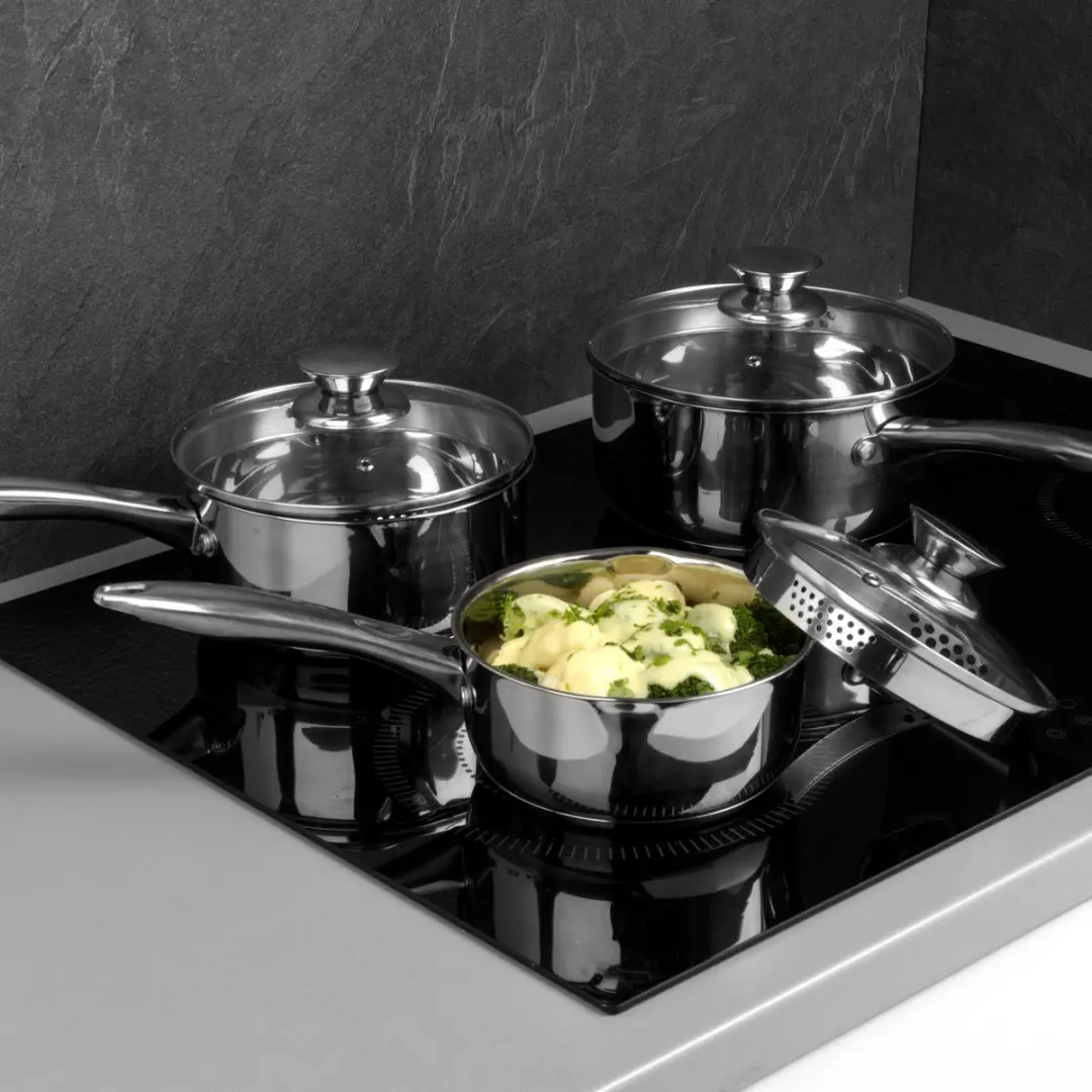 Russell Hobbs Pannenset 3-delig - Zilver - Vaatwasmachinebestendig