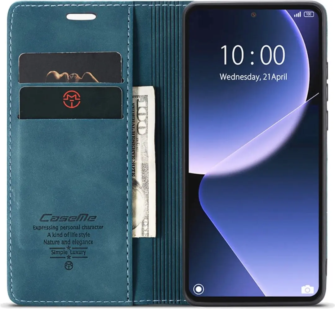 Caseme 013 Book Case Hoesje Xiaomi 13T - Blauw