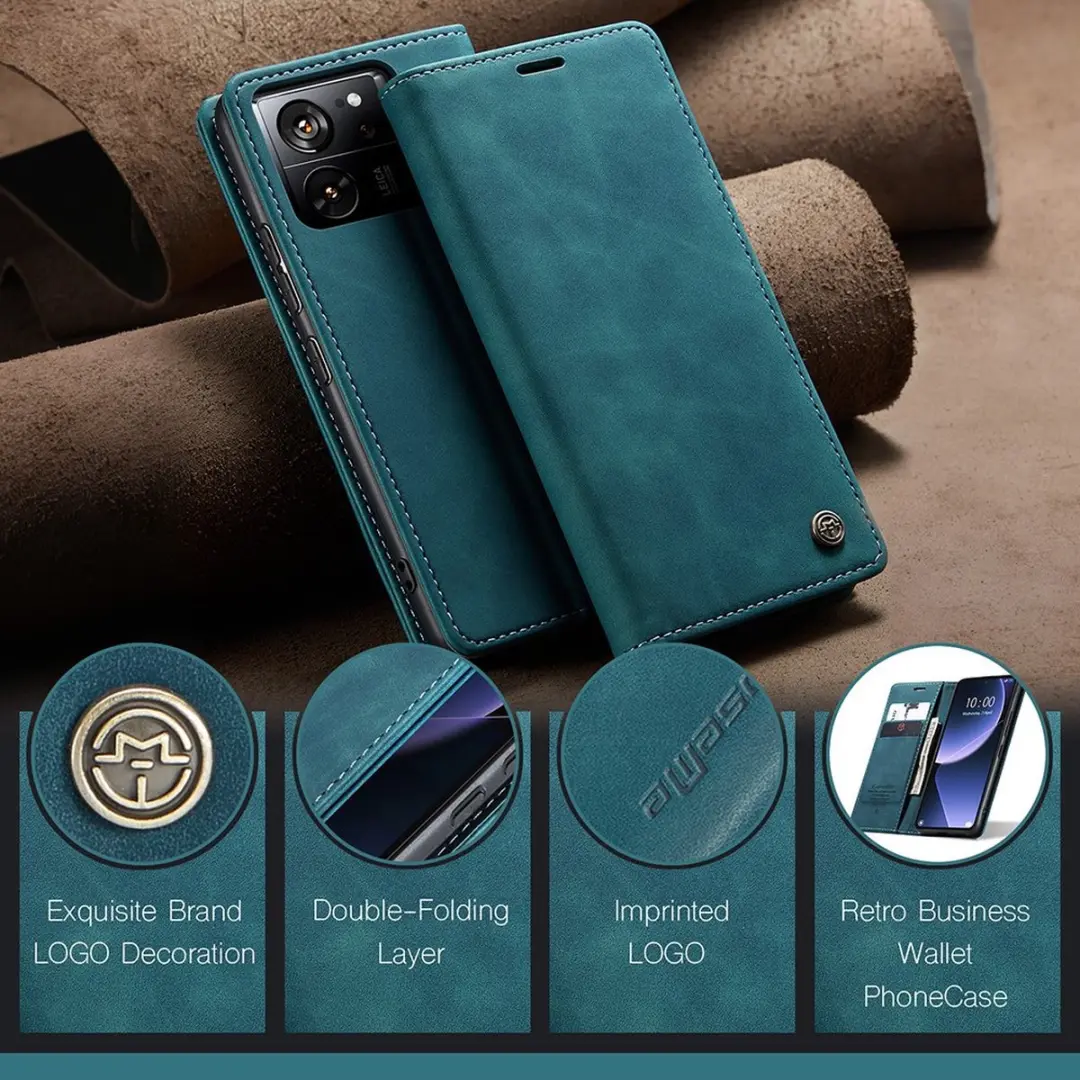 Caseme 013 Book Case Hoesje Xiaomi 13T - Blauw