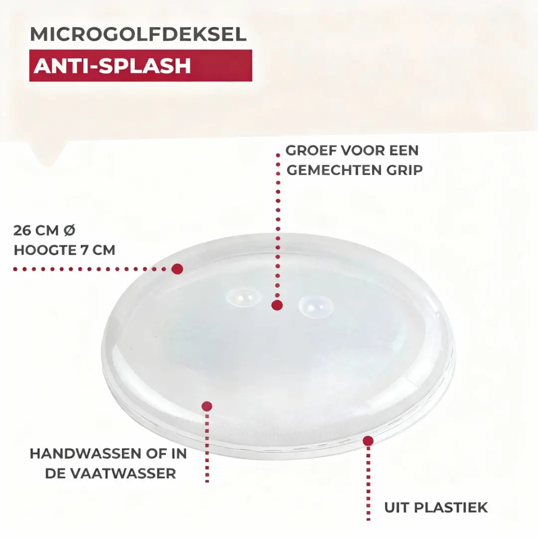 Fackelmann Magnetrondeksel 61419 - 26cm Transparant