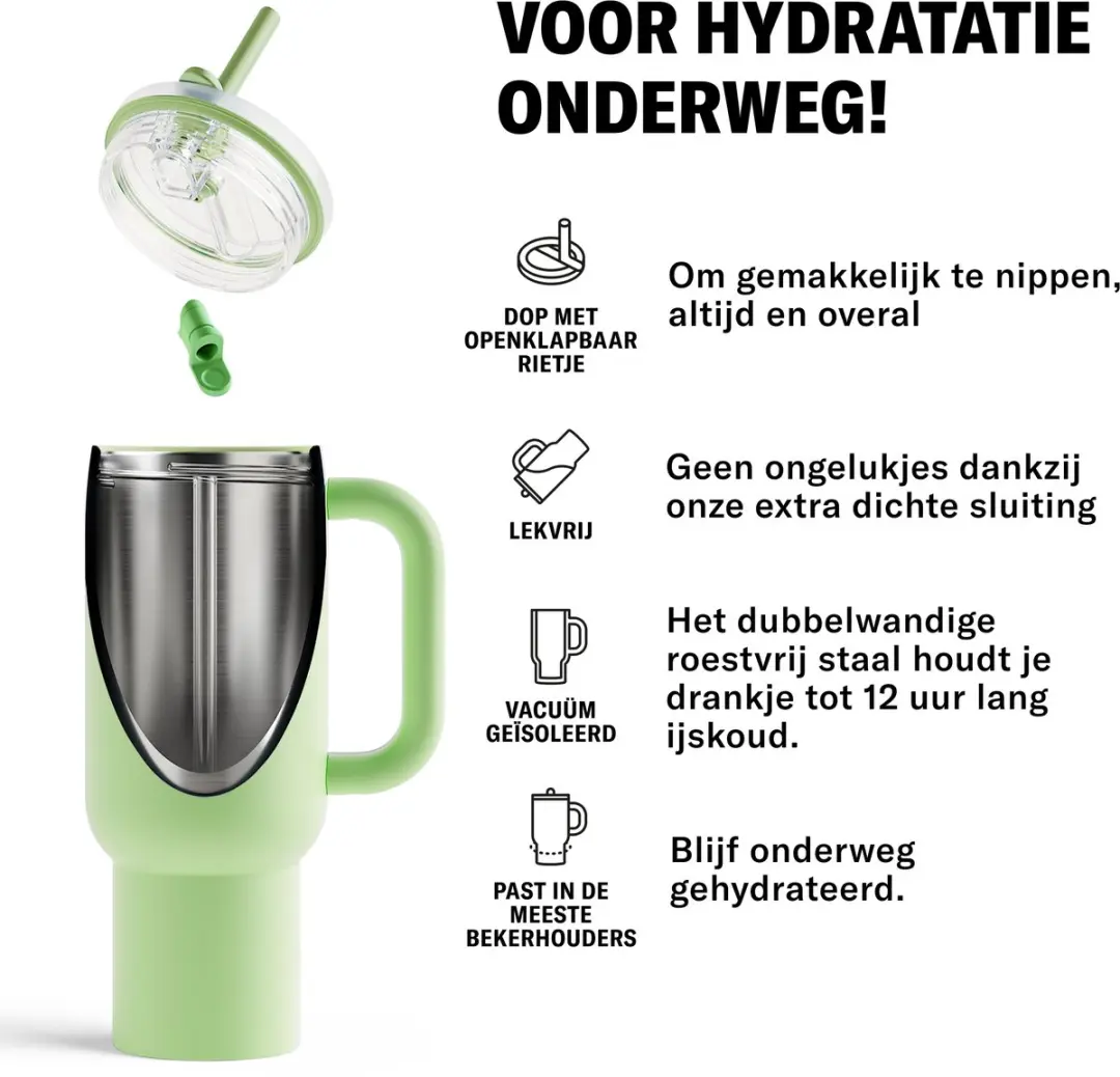 Waterdrop Explorer Thermo Drinkbeker 1,1L - Signatuur Groen