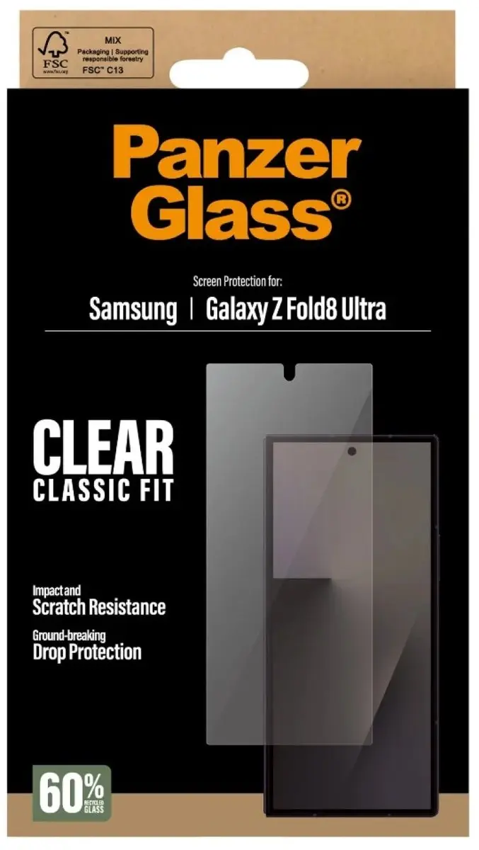 PanzerGlass Ultra-Wide Screenprotector Samsung Galaxy Z Fold8 Ultra - Antibacterieel