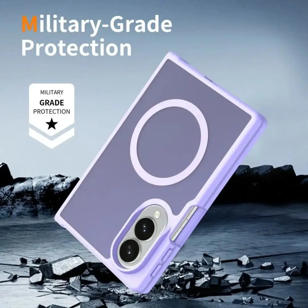 Selected Hoesje Samsung Galaxy Z Fold8 Hybrid Back Cover - Paars - MagSafe