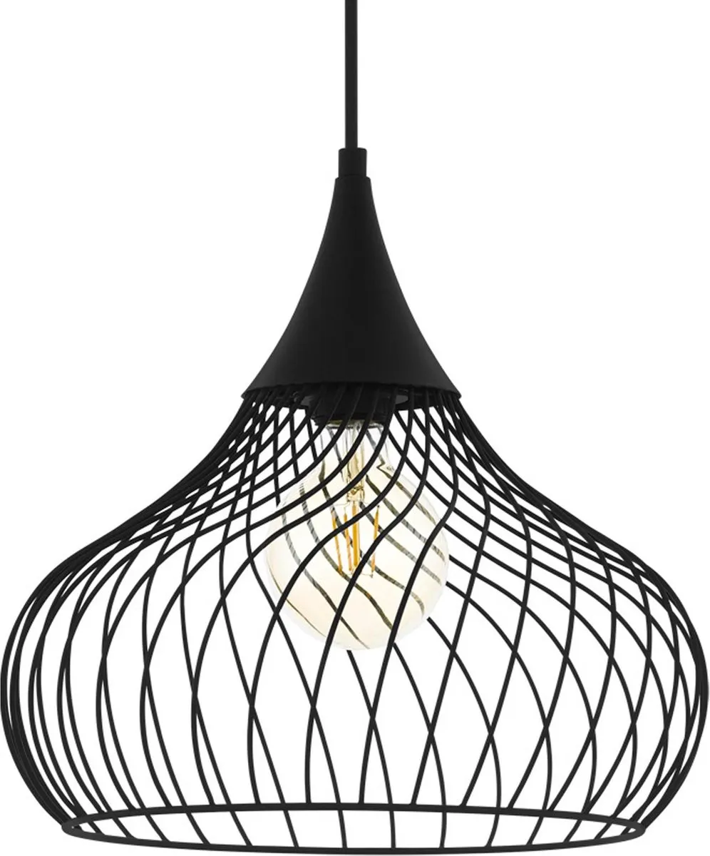 Eglo Staverton Hanglamp E27 - Ø36,5cm - Zwart