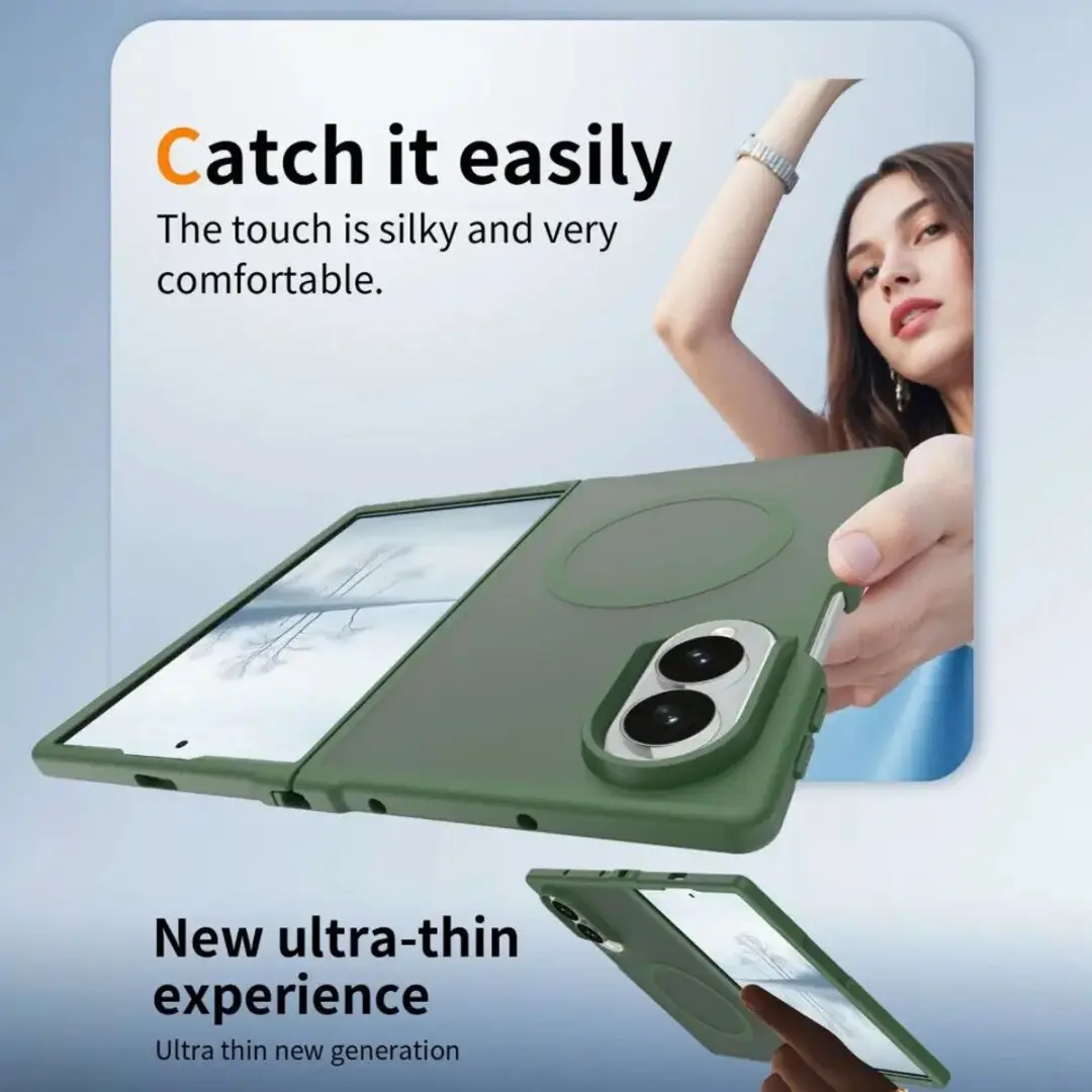 Selected Hoesje Samsung Galaxy Z Fold8 Hybrid Back Cover - Groen - MagSafe